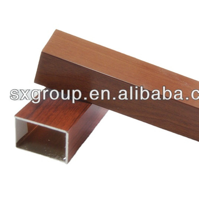 웰딩 서비스 1.5x0.75mm 사용자 정의 두께와 함께 나무 색 알루미늄 정사각형 튜브