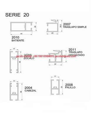 알루미늄 프로파일 창문 및 문 라인 20 25 볼리비아 6000 시리즈 상점 프론트